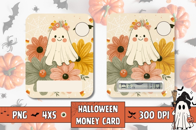 Cute Halloween Ghost Gift Card Printable, Money Card Design