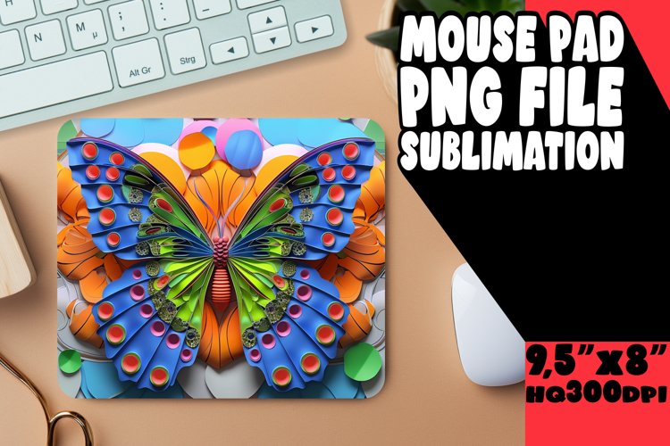 Vibrant Butterfly 3D Mouse Pad - Spring