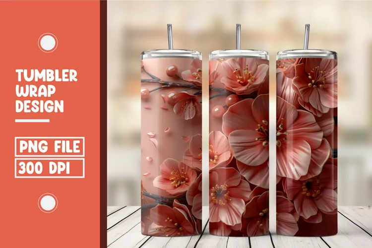 Flower Tumbler Wrap Design