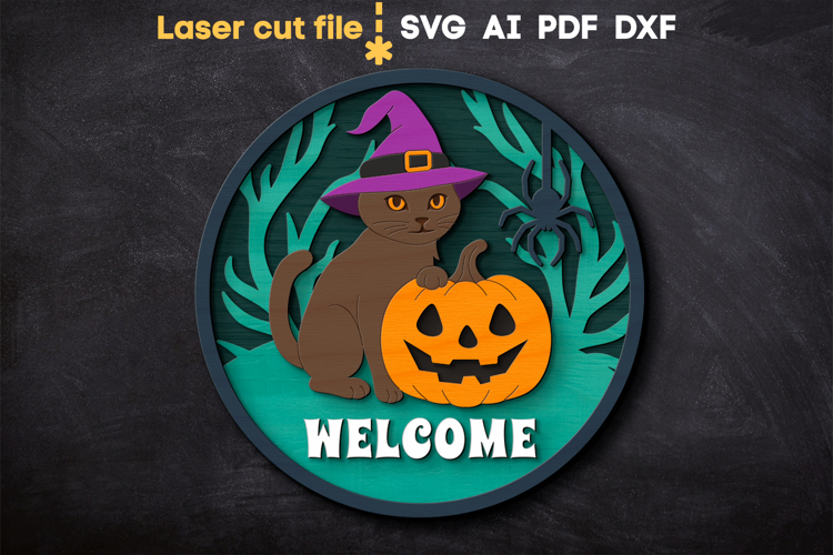 Halloween Welcome SVG laser cut file for Glowforge