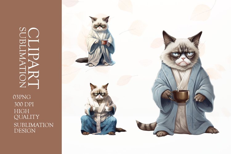 Grumpy cat clipart sublimation png