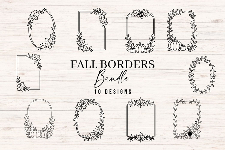 Fall Borders, Autumn Frames, Wedding Frames svg, png, dxf