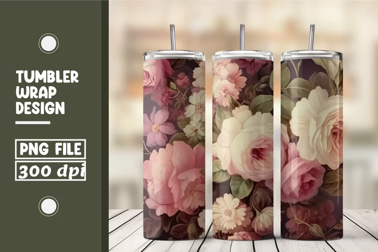 3D Flower Pattern Tumbler Warp Design