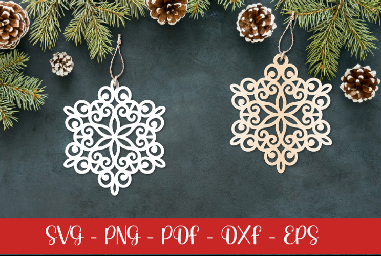 Snowflake laser SVG PNG| Christmas Snowflakes ornament