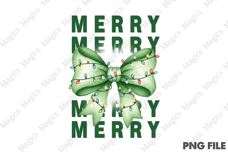 Merry Christmas Coquette Bow Neon Green | Christmas Quotes