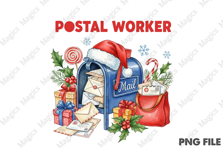 Christmas Postal Worker png