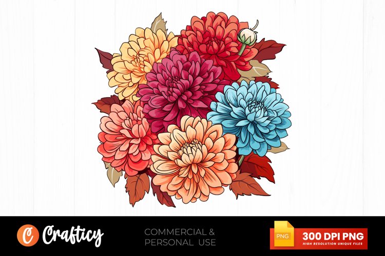 Colorful Birth Month Flower Clipart PNG