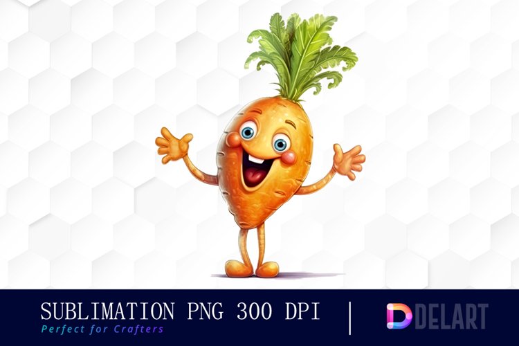 Watercolor Cartoon Carrot PNG Clipart example image 1