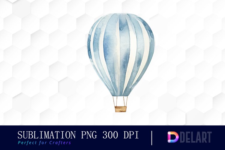 Watercolor American Hot Air Bal loon Clipart