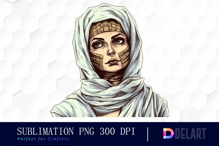 Watercolor Minimalist Vintage Pin Up Mummy Clipart