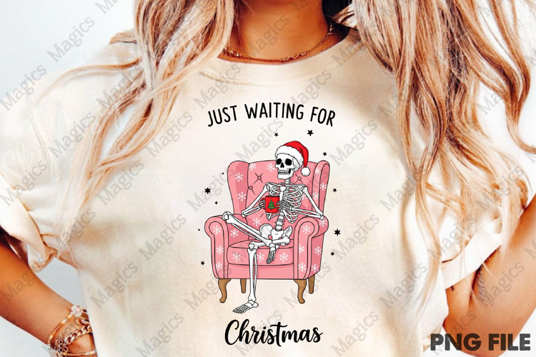 Funny Christmas Skeleton PNG Sublimation