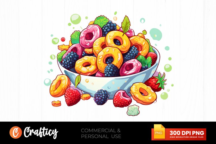 Watercolor Fruit Loops Clipart