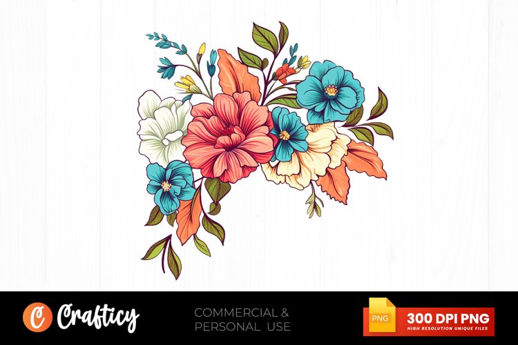 Colorful Birth Month Flower Clipart PNG