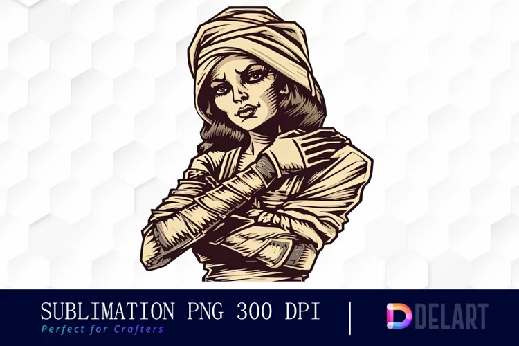 Watercolor Minimalist Vintage Pin Up Mummy Clipart