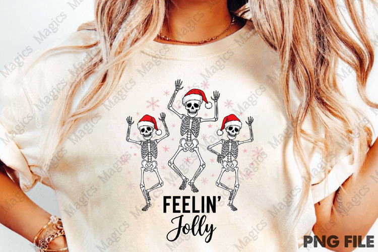 Funny Christmas Skeleton PNG Sublimation