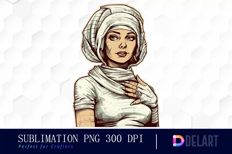 Watercolor Minimalist Vintage Pin Up Mummy PNG Clipart