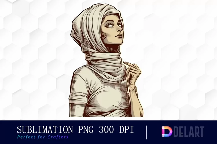 Watercolor Minimalist Vintage Pin Up Mummy Clipart Design