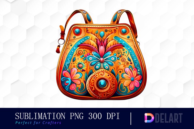 Watercolor Hippie Purse Clipart Image