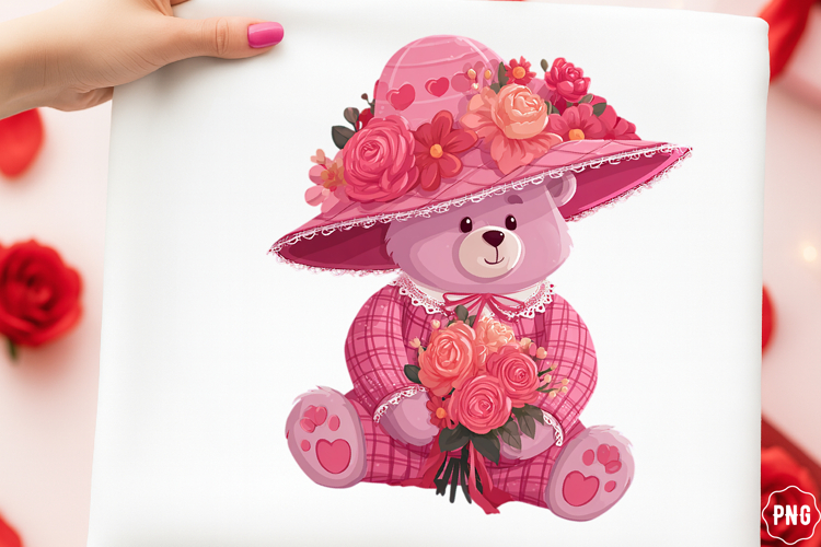 Patchwork Valentine Ross Teddy Bear Png