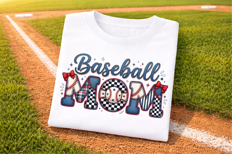 Baseball Mom Coquette Bow PNG