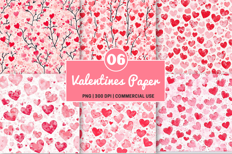 Valentines Themed Digital Papers