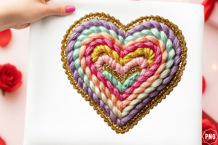 Crochet Yarn Valentine love clipart