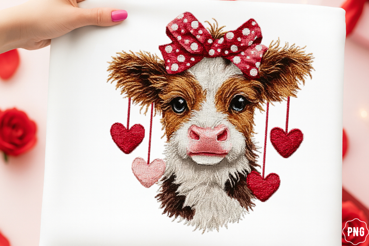 weatercolor Valentine cute calf clipart