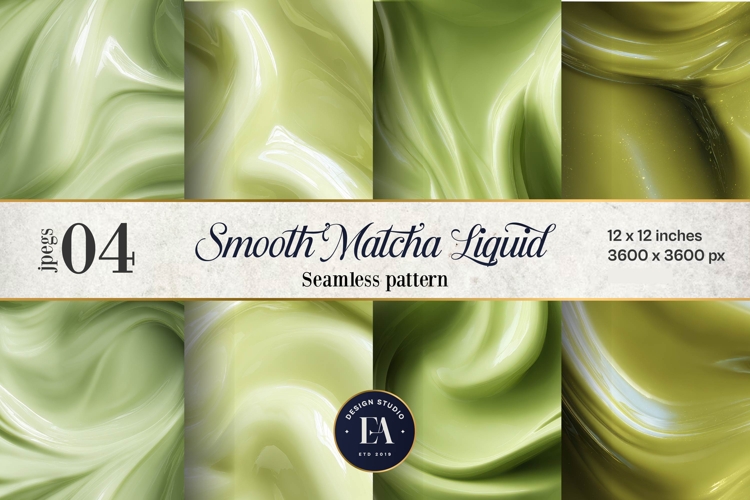 Matcha Liquid Marble, Green Abstract Swirl Digital Paper