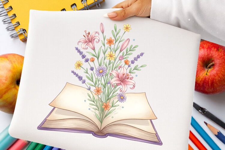 Floral Book Sublimation example image 1