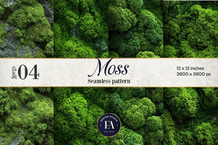 Moss Pattern Digital Paper 4 JPEG example image 1