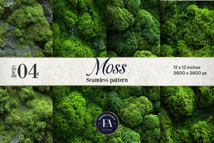 Moss Pattern Digital Paper 4 JPEG