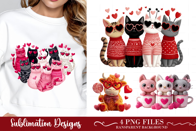 Valentine Cats PNG Clipart