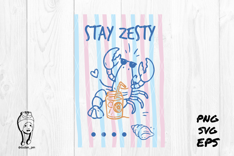 stay zesty Summer Preppy Hand Drawn