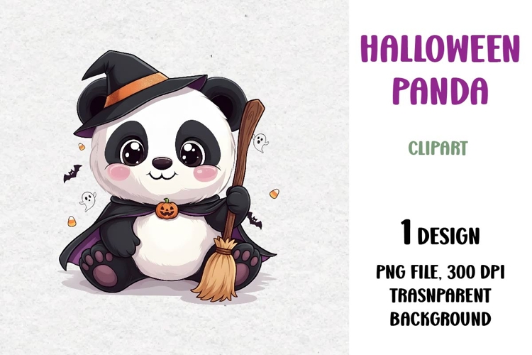 Halloween Panda, Cute Clipart