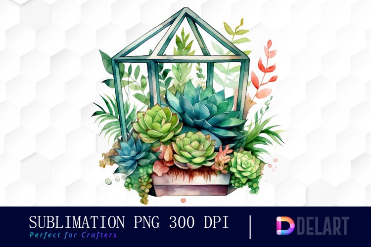 Watercolor Succulent Clipart Image 6