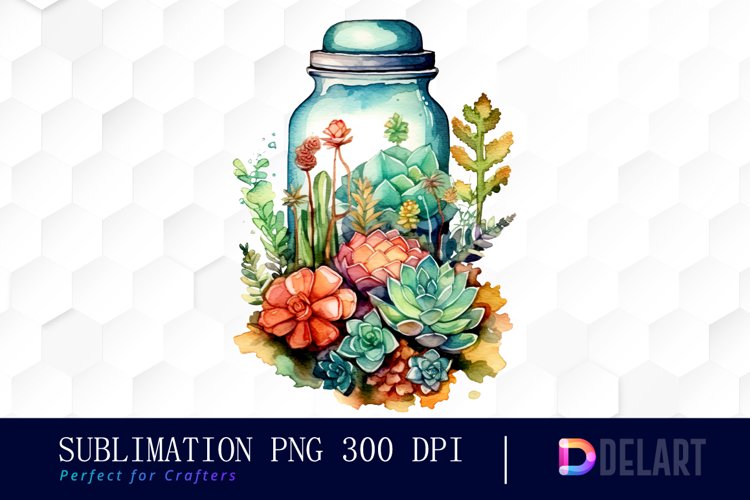 Watercolor Succulent Clipart Image 5