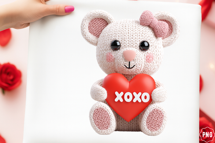 Whimsical Valentines Teddy Bear Clipart