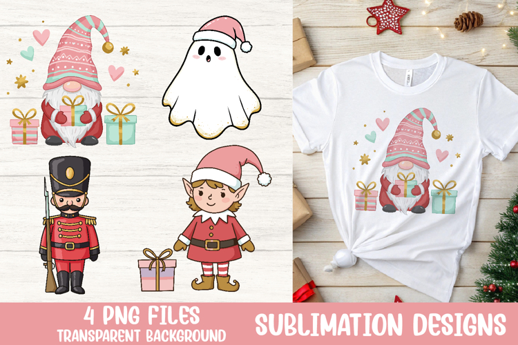 Christmas Gnome, Ghost, Elf, Nutcracker PNG Sublimation
