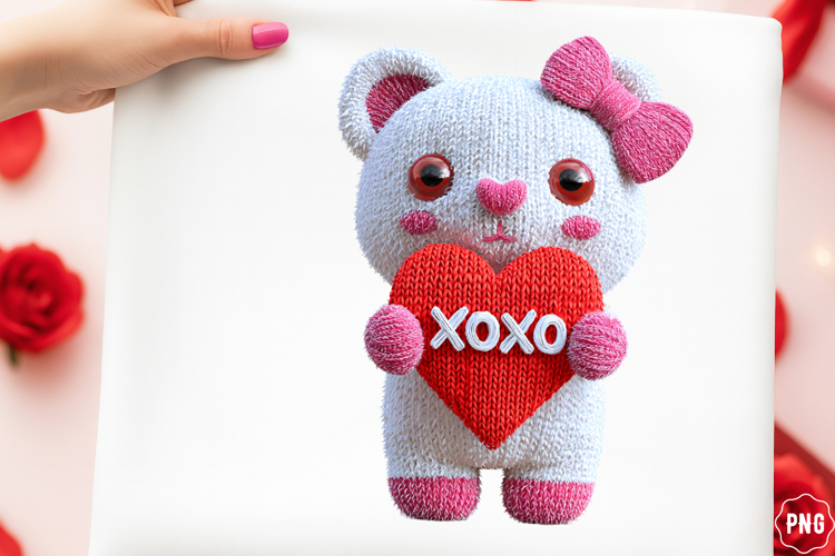 Whimsical Valentines Teddy Bear Clipart
