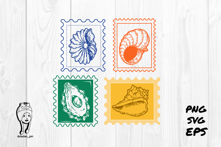 Vintage Sea Life Aesthetic Stamp