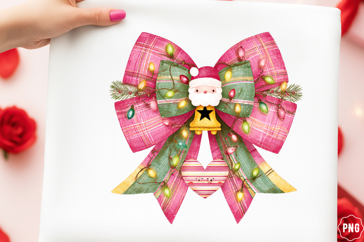 Gingerbread Coquette Bow Christmas PNG