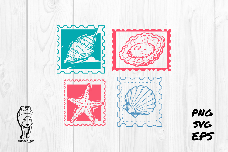 Vintage Sea Life Aesthetic Stamp
