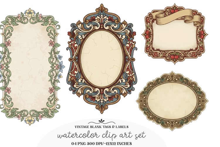 Vintage Blank Tags & Labels, Printable