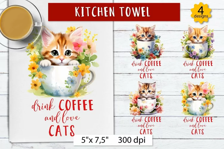 Coffee towel, Funny Kitchen towel design