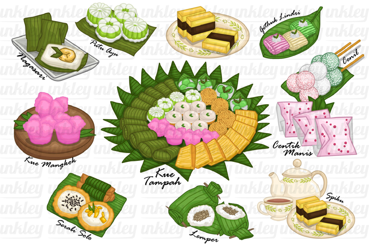 Indonesian Traditional Snack Clipart - Jajanan Pasar