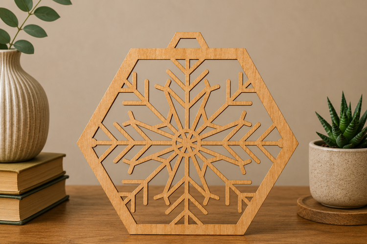 Snowflake Wooden Ornament