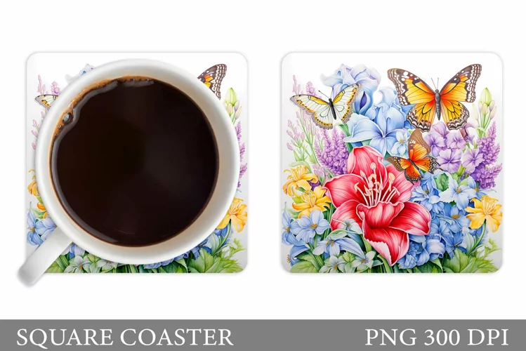 Butterfly Coaster Design. Butterfly Sublimation