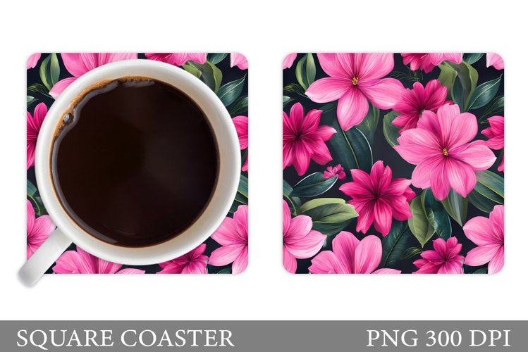 Wildflowers Coaster Design. Flowers Coaster Sublimation example image 1