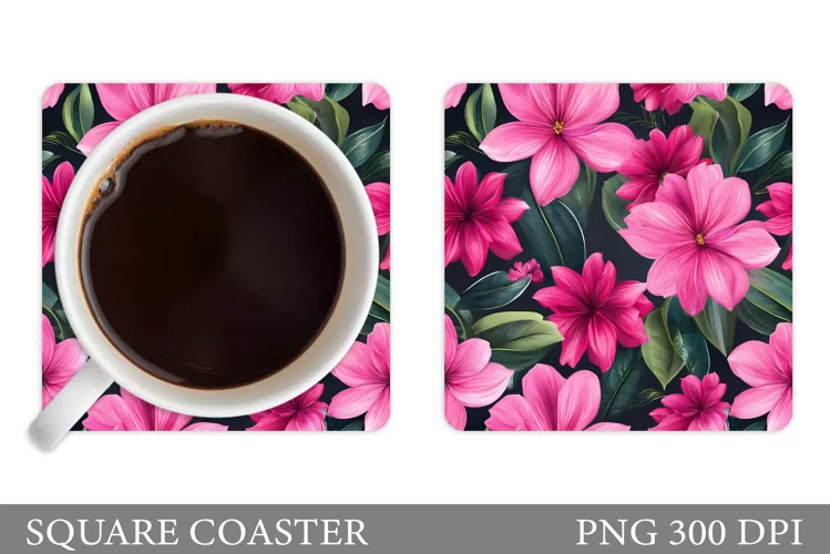 Wildflowers Coaster Design. Flowers Coaster Sublimation