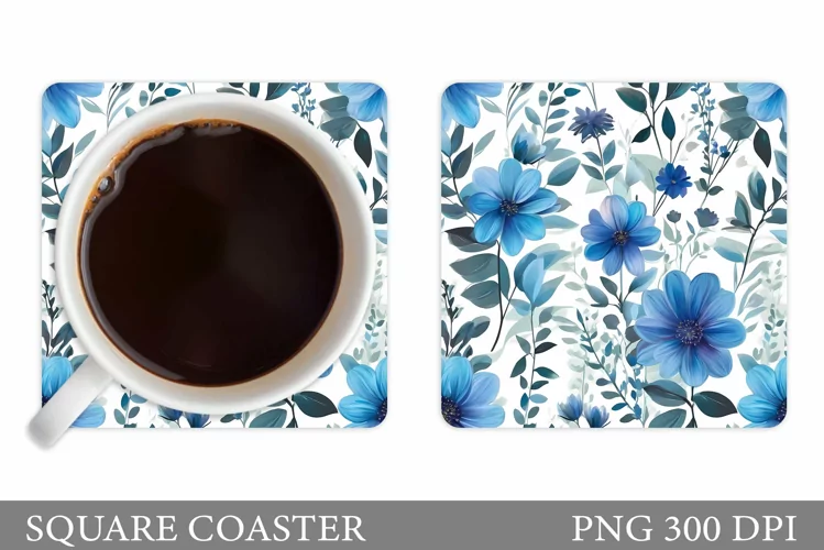 Flowers Coaster Sublimation. Wildflowers Coaster Design